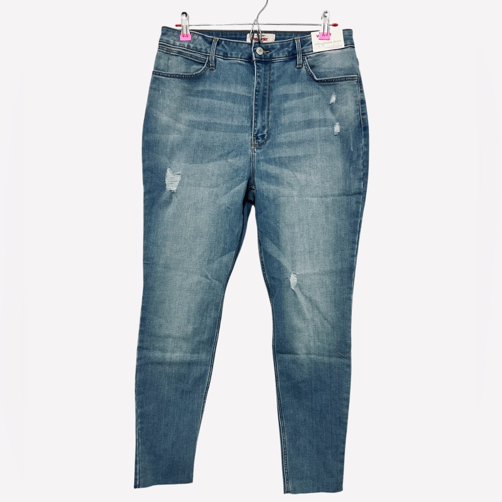 Wrangler High Rise Unforgettable Skinny Blue Jeans Womens Size 14/32 - Picture 6 of 13